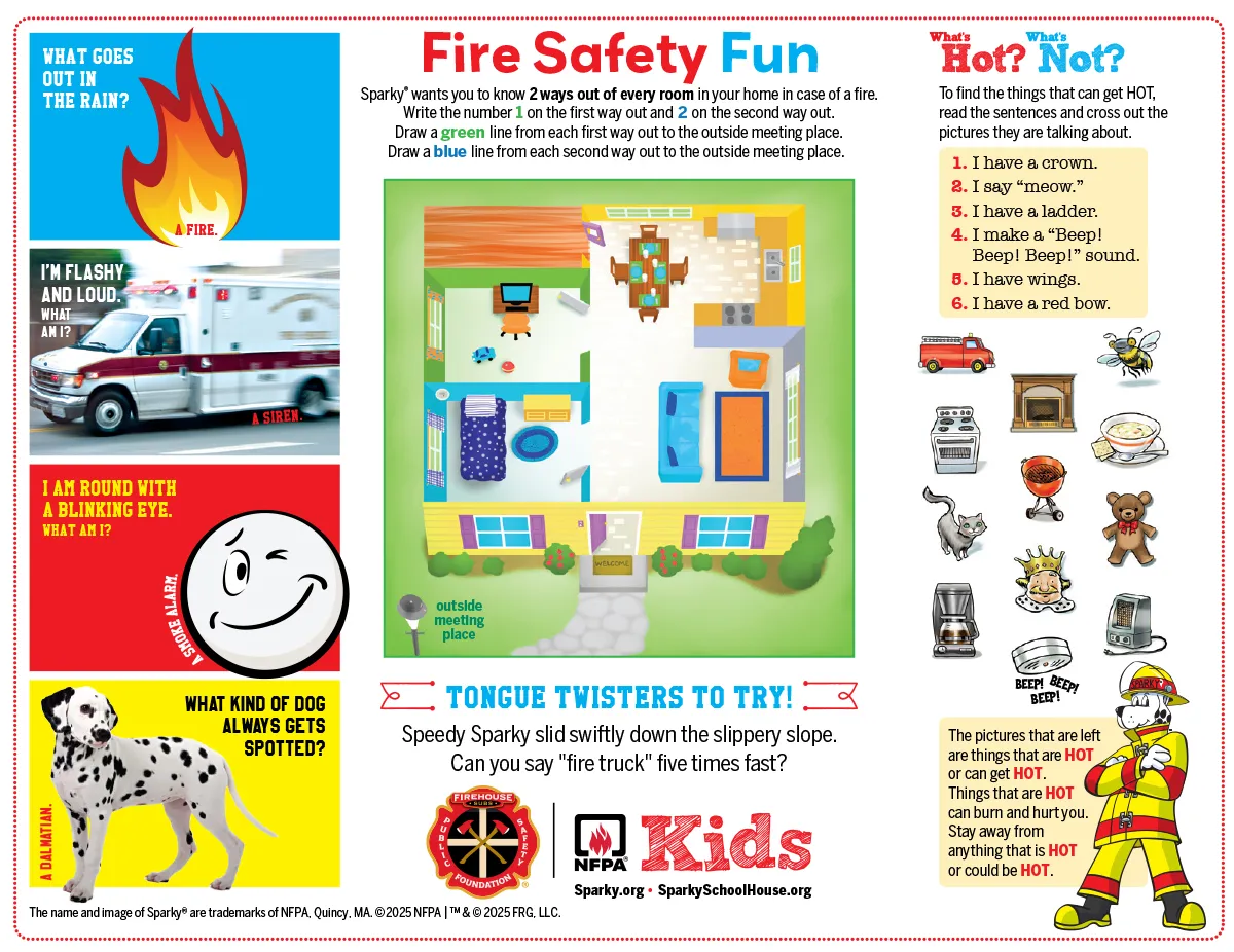 Activity Sheet for Sparky Fire